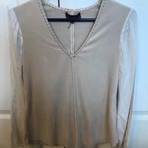 Suede long sleeve top